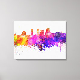 Akron skyline in watercolor background キャンバスプリント