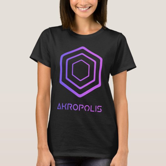 AKROPOLIS Crypto Decentralized Blockchain AKRO DeF Tシャツ (正面)