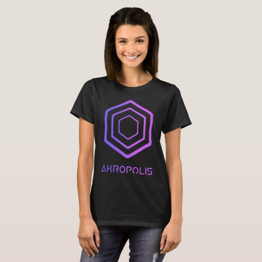 AKROPOLIS Crypto Decentralized Blockchain AKRO DeF Tシャツ (正面フル)