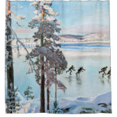 Akseli Gallen-Kallela – カレラショア近くのスケーター シャワーカーテン (正面)