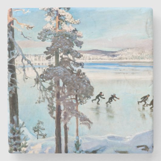 Akseli Gallen-Kallela – カレラショア近くのスケーター ストーンコースター (正面)