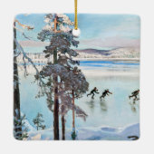 Akseli Gallen-Kallela – カレラショア近くのスケーター セラミックオーナメント (裏面)