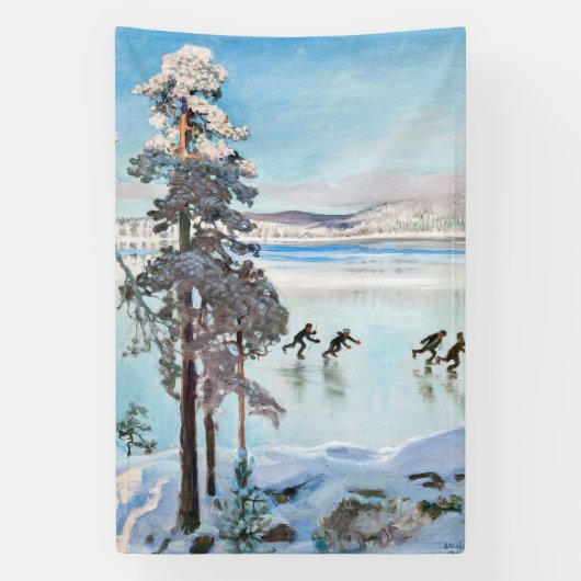 Akseli Gallen-Kallela – カレラショア近くのスケーター 横断幕 (縦)