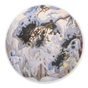 Akseli Gallen-Kallela – 冬の森 セラミックノブ