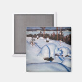 Akseli Gallen-Kallela – 冬の風景#1 マグネット (正面/裏面)