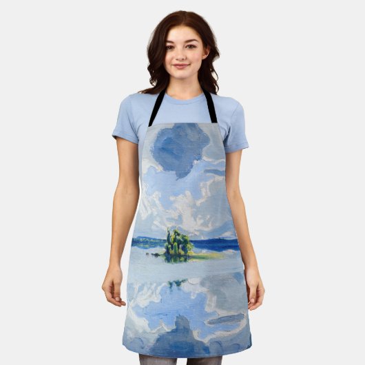 Akseli Gallen-Kallela – 湖の上の雲 エプロン (着用した状態)