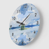 Akseli Gallen-Kallela – 湖の上の雲 ラージ壁時計 (傾斜)