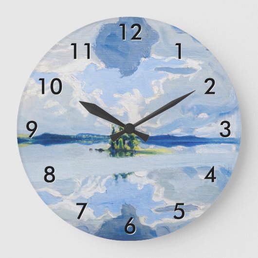 Akseli Gallen-Kallela – 湖の上の雲 ラージ壁時計 (正面)