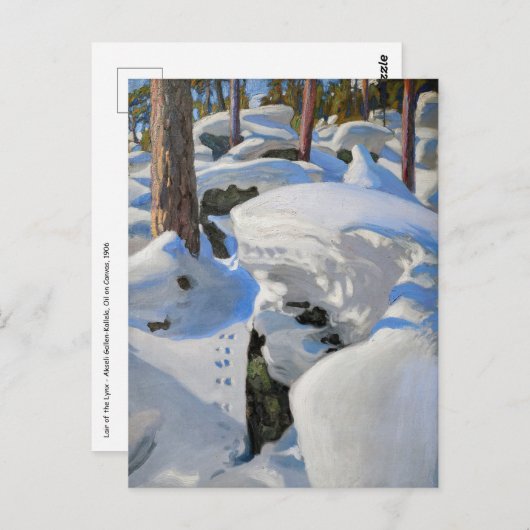 Akseli Gallen-Kallela - Lair of the Lynx ポストカード (正面/裏面)