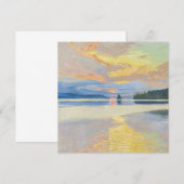Akseli Gallen-Kallela - Sunset over Lake Ruovesi サンキューカード (正面/裏面)