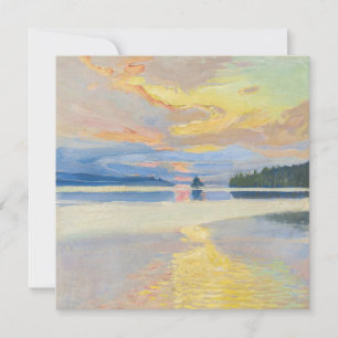 Akseli Gallen-Kallela - Sunset over Lake Ruovesi サンキューカード