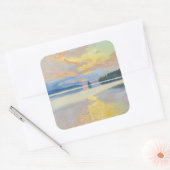 Akseli Gallen-Kallela - Sunset over Lake Ruovesi スクエアシール (封筒)