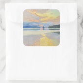 Akseli Gallen-Kallela - Sunset over Lake Ruovesi スクエアシール (バッグ)