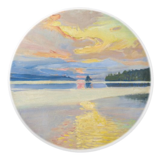 Akseli Gallen-Kallela - Sunset over Lake Ruovesi セラミックノブ (正面)