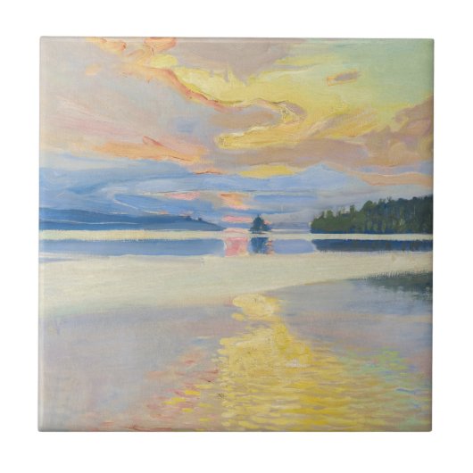 Akseli Gallen-Kallela - Sunset over Lake Ruovesi タイル (正面)