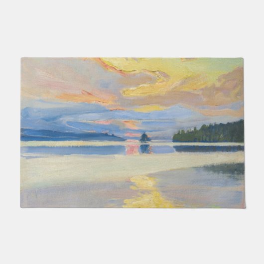 Akseli Gallen-Kallela - Sunset over Lake Ruovesi ドアマット (正面)