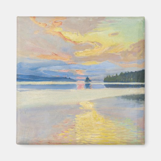 Akseli Gallen-Kallela - Sunset over Lake Ruovesi マグネット (正面)