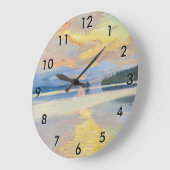 Akseli Gallen-Kallela - Sunset over Lake Ruovesi ラージ壁時計 (傾斜)