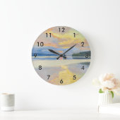 Akseli Gallen-Kallela - Sunset over Lake Ruovesi ラージ壁時計 (ホーム)