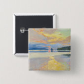 Akseli Gallen-Kallela - Sunset over Lake Ruovesi 缶バッジ (正面&裏面)