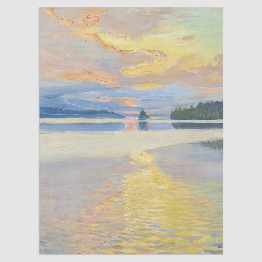 Akseli Gallen-Kallela - Sunset over Lake Ruovesi 薄葉紙