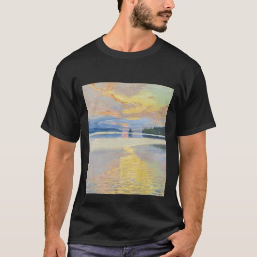 Akseli Gallen-Kallela - Sunset over Lake Ruovesi Tシャツ (正面)