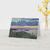 Akseli Gallen-Kallela - View over a Lake at Sunset カード (黄色い花)