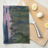 Akseli Gallen-Kallela - View over a Lake at Sunset キッチンタオル (四つ折り)