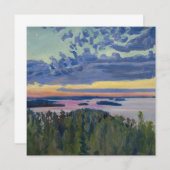 Akseli Gallen-Kallela - View over a Lake at Sunset サンキューカード (正面/裏面)