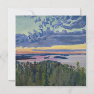 Akseli Gallen-Kallela - View over a Lake at Sunset サンキューカード