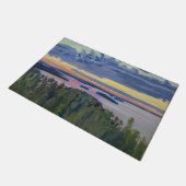 Akseli Gallen-Kallela - View over a Lake at Sunset ドアマット (アングル)