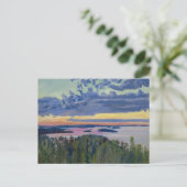 Akseli Gallen-Kallela - View over a Lake at Sunset ポストカード (スタンド正面)