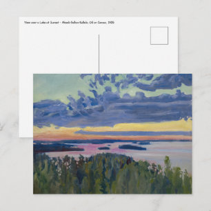 Akseli Gallen-Kallela - View over a Lake at Sunset ポストカード