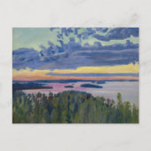 Akseli Gallen-Kallela - View over a Lake at Sunset ポストカード (正面)