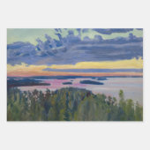 Akseli Gallen-Kallela - View over a Lake at Sunset ラッピングペーパーシート (正面2)