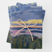 Akseli Gallen-Kallela - View over a Lake at Sunset ラッピングペーパーシート (インサイチュ)