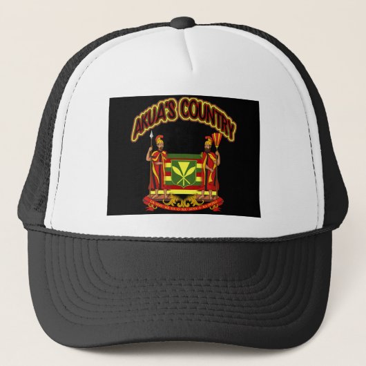 Akuaの国のKanaka Maoliの旗はトラック運転手の帽子を結び付けます キャップ (正面)