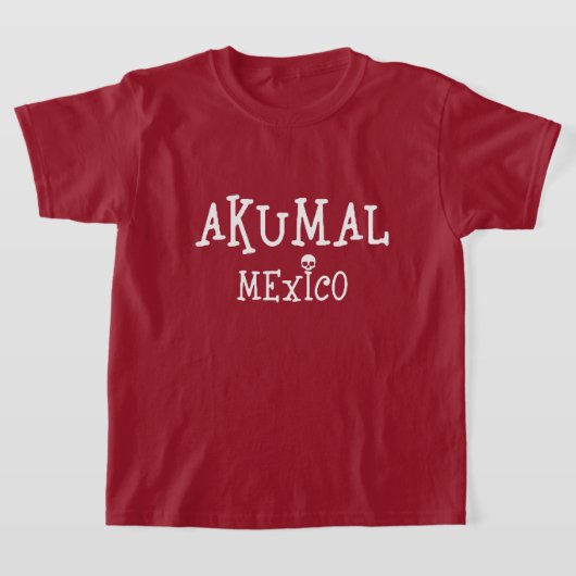 Akumal Mexicoデザイン – キッズベーシックTシャツ Tシャツ (レイダウン)