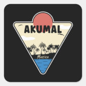Akumal Mexico Seashore スクエアシール (正面)