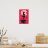 Akure Girl Samurai Cute 日本の Wall Artポスター ポスター (キッチン)