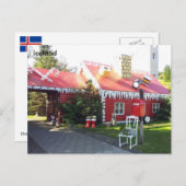 Akureyri、アイスランドの近くのクリスマスの家 シーズンポストカード (正面/裏面)