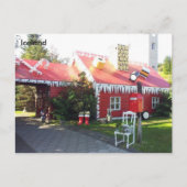 Akureyri、アイスランドの近くのクリスマスの家 シーズンポストカード (正面)
