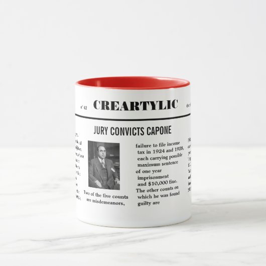 AlのCaponeによって有罪と決定されるマグ マグカップ (中央)