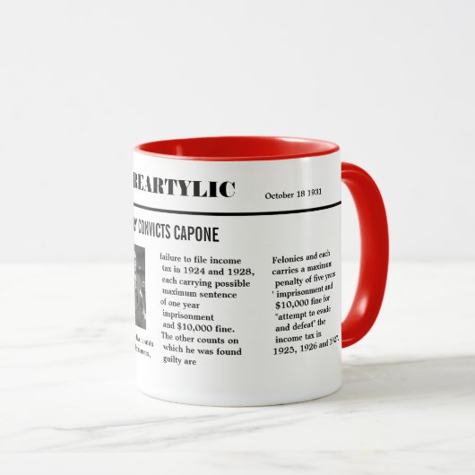 AlのCaponeによって有罪と決定されるマグ マグカップ (正面右)