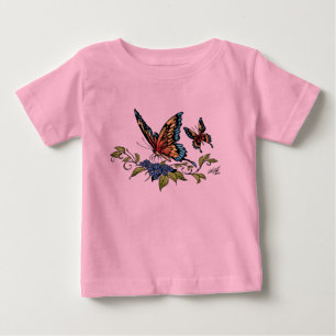 Alリオによってフルカラー蝶および蝶 ベビーTシャツ