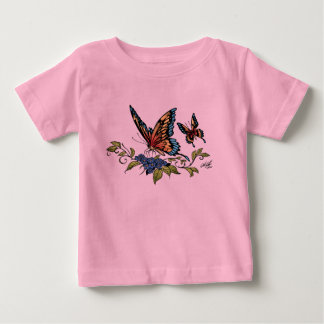 Alリオによってフルカラー蝶および蝶 ベビーTシャツ
