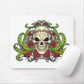 Alリオによるイバラの冠を持つスカルそしてバラ マウスパッド (マウス)