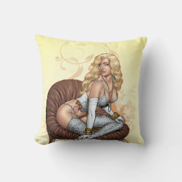 Alリオによるランジェリーのブロンドのピンナップの女の子 クッション