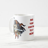 Alリオによる剣そしてホックを持つスカルの海賊 コーヒーマグカップ (正面左)