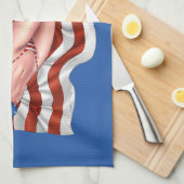 Alリオによる米国旗のビキニのピンナップの女の子 キッチンタオル (四つ折り)